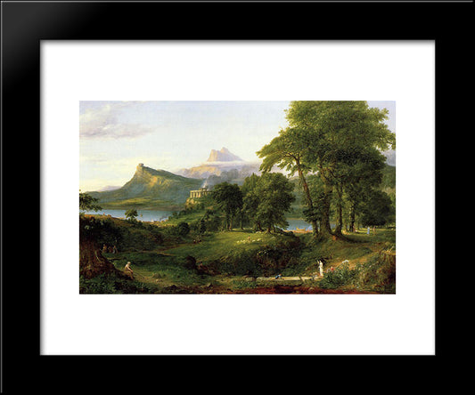 The Course Of Empire: The Arcadian Or Pastoral State 20x24 Black Modern Wood Framed Art Print Poster by Cole, Thomas