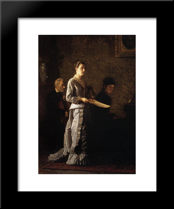 Singing A Pathetic Song 20x24 Black Modern Wood Framed Art Print Poster by Eakins, Thomas