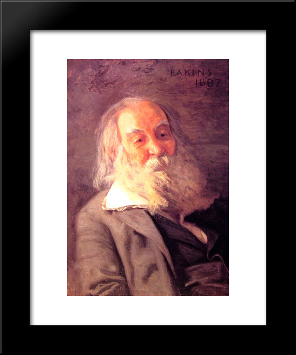 Walt Whitman 20x24 Black Modern Wood Framed Art Print Poster by Eakins, Thomas