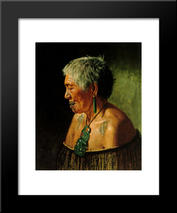 Ahinata Te Rangitautini Tuhourangi Tribe 20x24 Black Modern Wood Framed Art Print Poster by Goldie, Charles