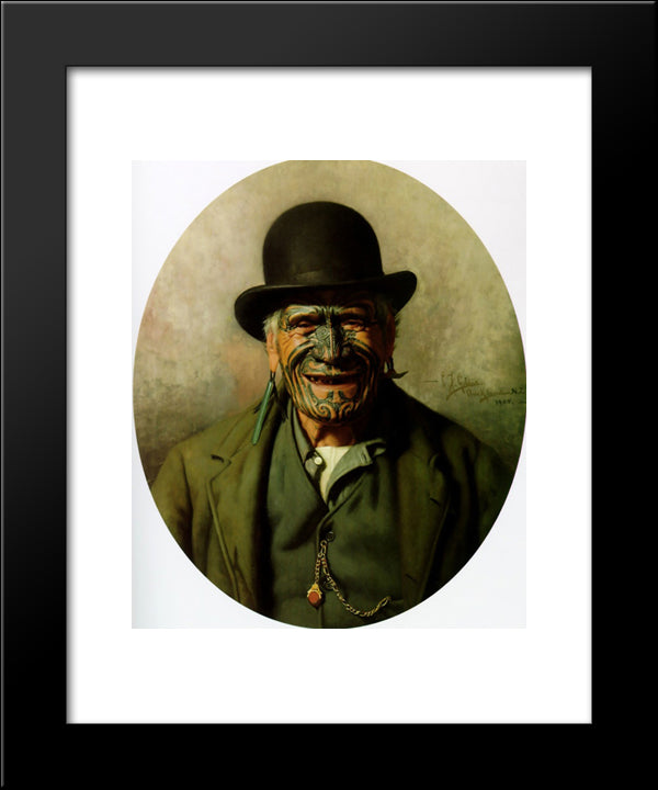 All 'E Same T'E Pakeha 20x24 Black Modern Wood Framed Art Print Poster by Goldie, Charles