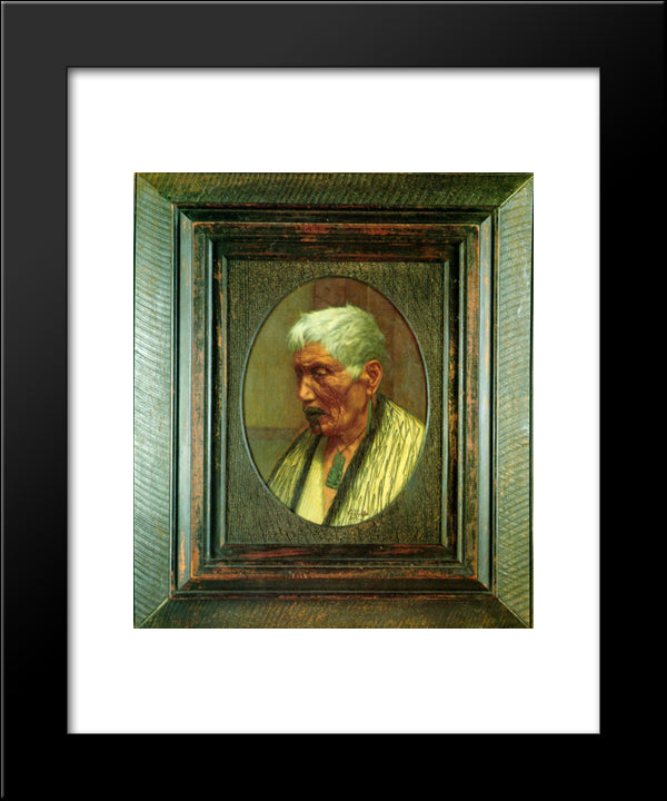 One Of The Old School: Wiripine Ninia 20x24 Black Modern Wood Framed Art Print Poster by Goldie, Charles