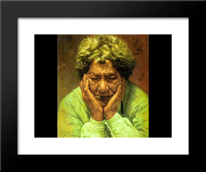 Reverie: Pipi Haerehuka 20x24 Black Modern Wood Framed Art Print Poster by Goldie, Charles