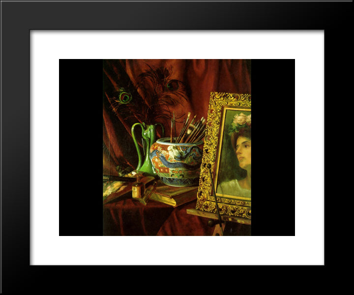 Study Of A Still Life 20x24 Black Modern Wood Framed Art Print Poster by Goldie, Charles