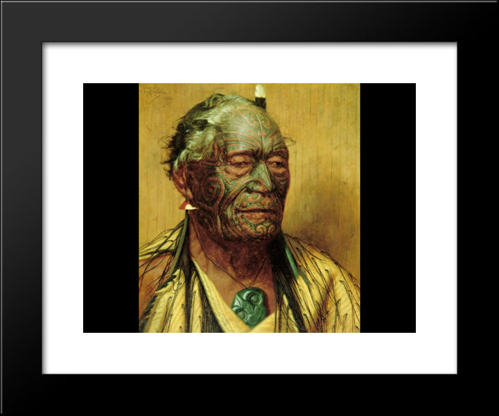 Tamati Waaka Nene 20x24 Black Modern Wood Framed Art Print Poster by Goldie, Charles