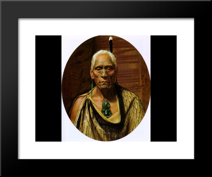 Te Hau'Takiri Wharepapa 20x24 Black Modern Wood Framed Art Print Poster by Goldie, Charles