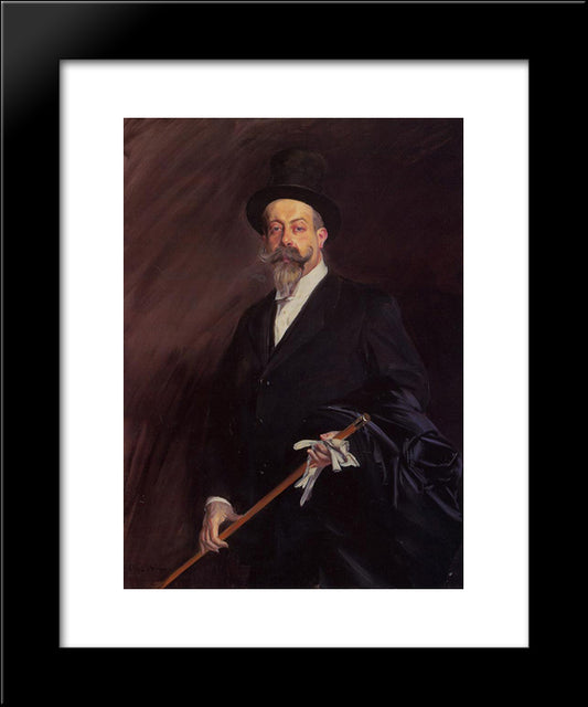 Portrait Of 'Willy', The Writer Henri Gauthier'Villarscirca 20x24 Black Modern Wood Framed Art Print Poster by Boldini, Giovanni