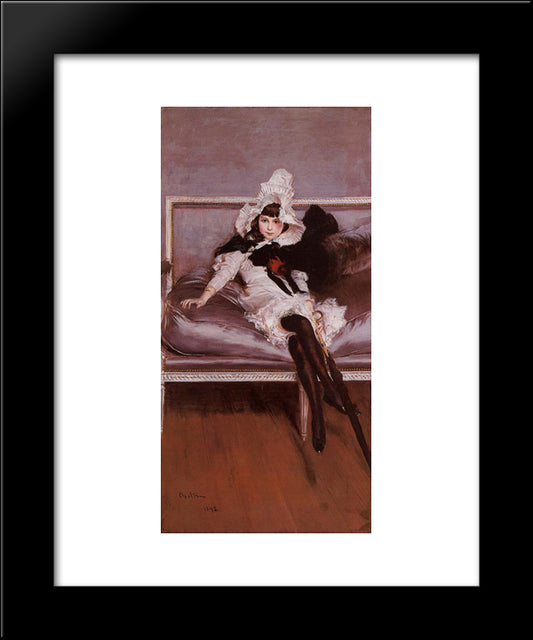 Portrait Of Giovinetta Errazuriz 20x24 Black Modern Wood Framed Art Print Poster by Boldini, Giovanni