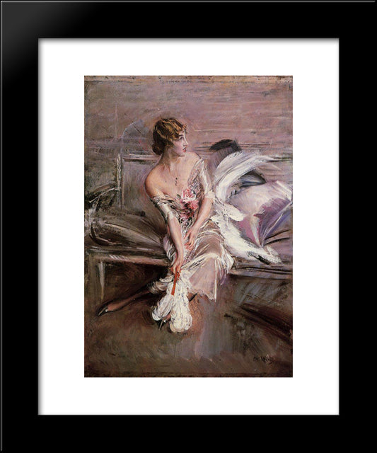 Portrait Of Gladys Deacon 20x24 Black Modern Wood Framed Art Print Poster by Boldini, Giovanni