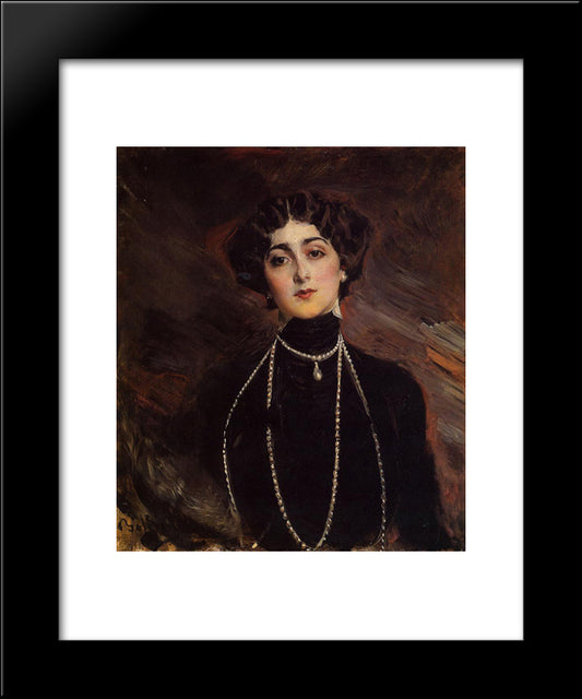 Portrait Of Lina Cavalieri 20x24 Black Modern Wood Framed Art Print Poster by Boldini, Giovanni