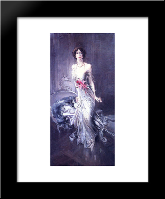 Portrait Of Madame E. L. Doyen 20x24 Black Modern Wood Framed Art Print Poster by Boldini, Giovanni