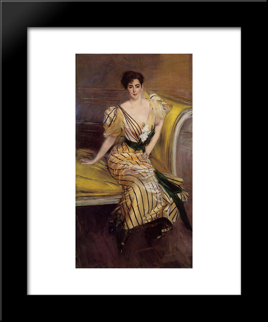 Portrait Of Madame Josephina Alvear De Errazuriz 20x24 Black Modern Wood Framed Art Print Poster by Boldini, Giovanni