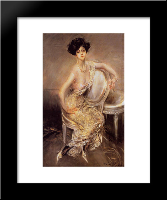 Portrait Of Rita De Acosta Lydig 20x24 Black Modern Wood Framed Art Print Poster by Boldini, Giovanni