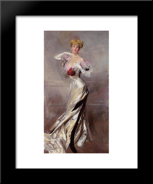 Portrait Of The Countess Zichy 20x24 Black Modern Wood Framed Art Print Poster by Boldini, Giovanni