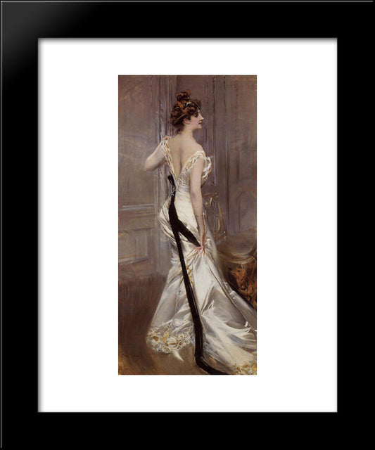 The Black Sash 20x24 Black Modern Wood Framed Art Print Poster by Boldini, Giovanni