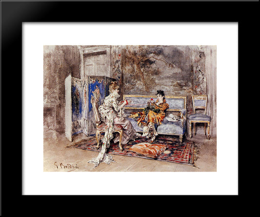 The Conversation 20x24 Black Modern Wood Framed Art Print Poster by Boldini, Giovanni