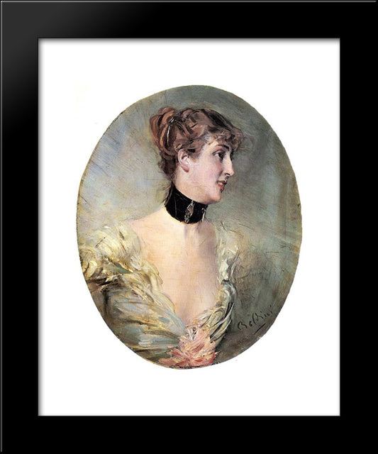 The Countess Ritzer 20x24 Black Modern Wood Framed Art Print Poster by Boldini, Giovanni