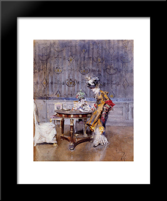 The Letter 20x24 Black Modern Wood Framed Art Print Poster by Boldini, Giovanni