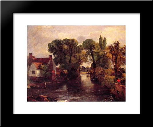 Mill Stream 20x24 Black Modern Wood Framed Art Print Poster by Constable, John