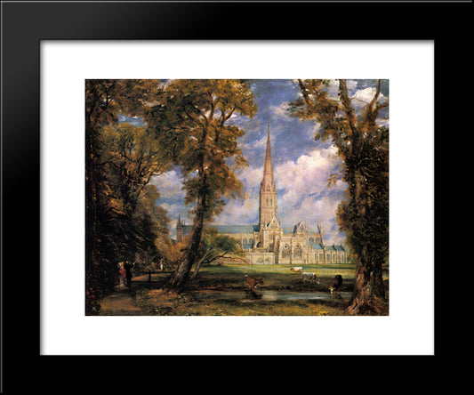 Salisbury Cathedral From The Bishops' Grounds 20x24 Black Modern Wood Framed Art Print Poster by Constable, John