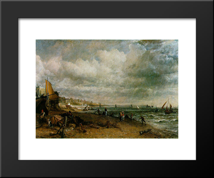 Chain Pier, Brighton 20x24 Black Modern Wood Framed Art Print Poster by Constable, John