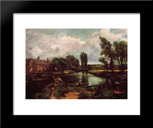 A Water'Mill 20x24 Black Modern Wood Framed Art Print Poster by Constable, John