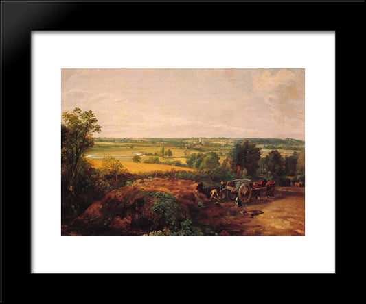 View Of Dedham 20x24 Black Modern Wood Framed Art Print Poster by Constable, John