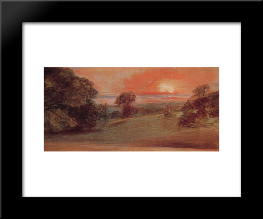 Evening Landscape At East Bergholt 20x24 Black Modern Wood Framed Art Print Poster by Constable, John