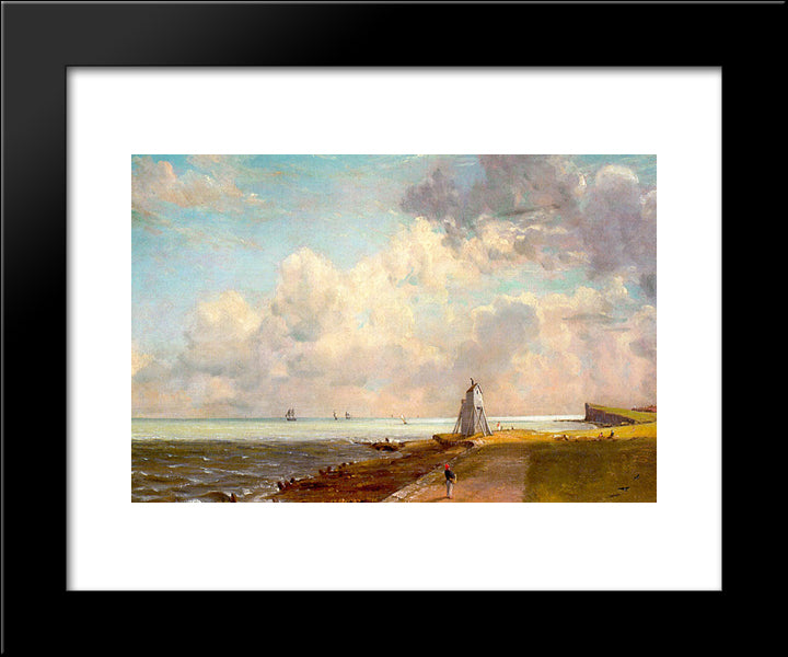 Harwich Lighthouse 20x24 Black Modern Wood Framed Art Print Poster by Constable, John