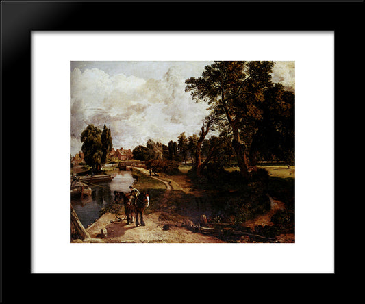 Flatford Mill 20x24 Black Modern Wood Framed Art Print Poster by Constable, John