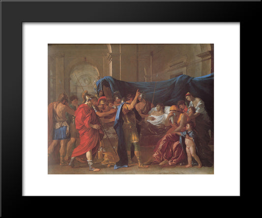 The Death Of Germanicus ' Detail 20x24 Black Modern Wood Framed Art Print Poster by Poussin, Nicolas