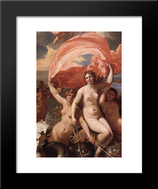 The Triumph Of Neptune [Detail: 1] 20x24 Black Modern Wood Framed Art Print Poster by Poussin, Nicolas