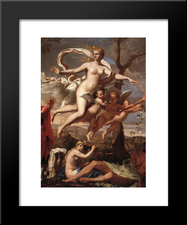 Venus Presenting Arms To Aeneas [Detail: 1] 20x24 Black Modern Wood Framed Art Print Poster by Poussin, Nicolas