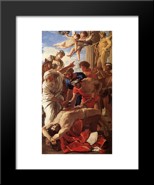 The Matyrdom Of St Erasmus 20x24 Black Modern Wood Framed Art Print Poster by Poussin, Nicolas