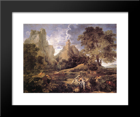 Landscape With Polyphemus 20x24 Black Modern Wood Framed Art Print Poster by Poussin, Nicolas