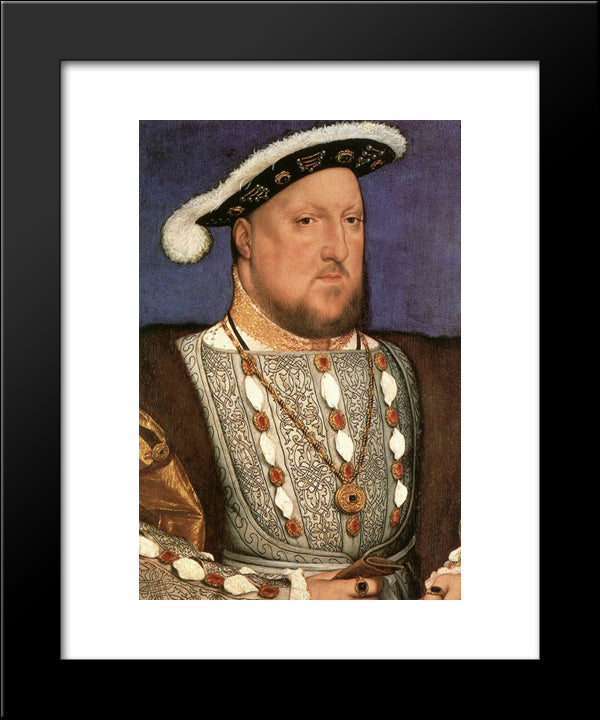 Portrait Of Henry Viii 20x24 Black Modern Wood Framed Art Print Poster by Holbein the Younger, Hans