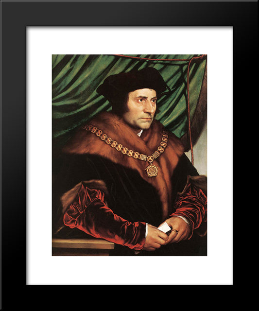 Sir Thomas More 20x24 Black Modern Wood Framed Art Print Poster by Holbein the Younger, Hans