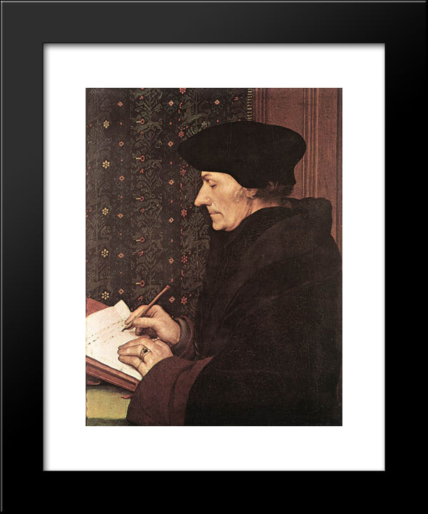 Erasmus 20x24 Black Modern Wood Framed Art Print Poster by Holbein the Younger, Hans
