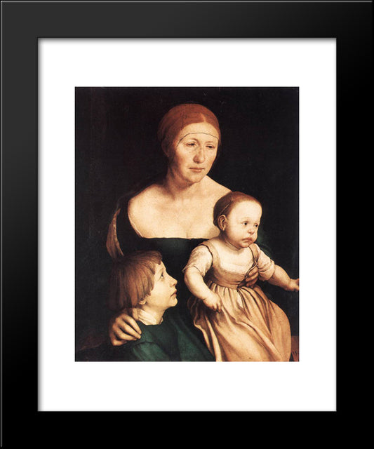 The Artist'S Family 20x24 Black Modern Wood Framed Art Print Poster by Holbein the Younger, Hans