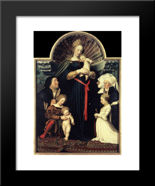 Darmstadt Madonna 20x24 Black Modern Wood Framed Art Print Poster by Holbein the Younger, Hans