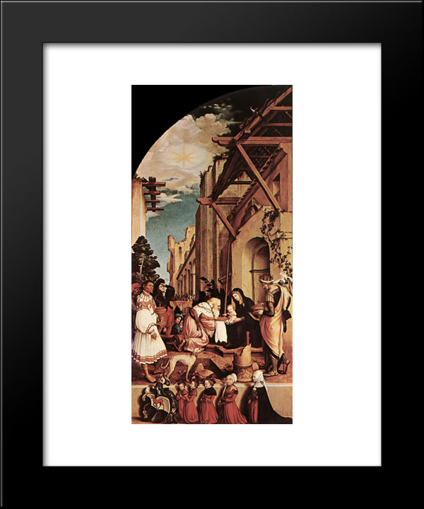 The Oberried Altarpiece (Left Wing) 20x24 Black Modern Wood Framed Art Print Poster by Holbein the Younger, Hans