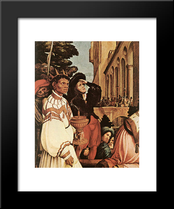 The Oberried Altarpiece [Detail: 2] 20x24 Black Modern Wood Framed Art Print Poster by Holbein the Younger, Hans