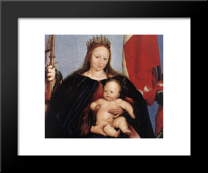 The Solothurn Madonna [Detail: 1] 20x24 Black Modern Wood Framed Art Print Poster by Holbein the Younger, Hans