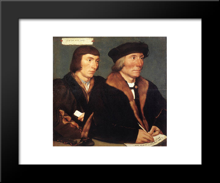 Double Portrait Of Sir Thomas Godsalve And His Son John 20x24 Black Modern Wood Framed Art Print Poster by Holbein the Younger, Hans