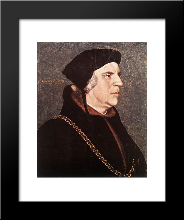 Portrait Of Sir William Butts 20x24 Black Modern Wood Framed Art Print Poster by Holbein the Younger, Hans