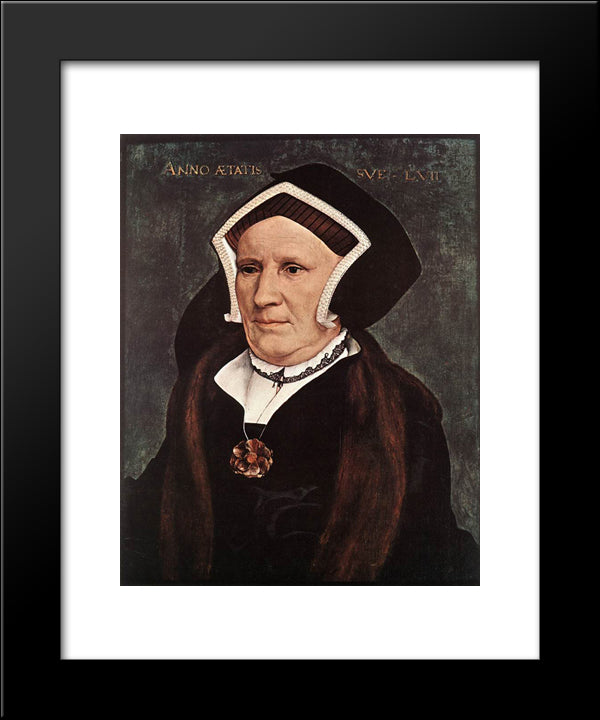 Portrait Of Lady Margaret Butts 20x24 Black Modern Wood Framed Art Print Poster by Holbein the Younger, Hans