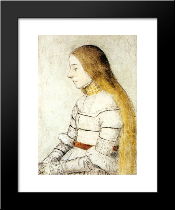 Portrait Of Anna Meyer 20x24 Black Modern Wood Framed Art Print Poster by Holbein the Younger, Hans