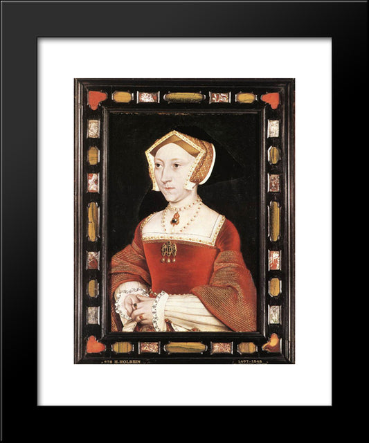 Portrait Of Jane Seymour 20x24 Black Modern Wood Framed Art Print Poster by Holbein the Younger, Hans