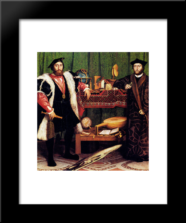 The French Ambassadors 20x24 Black Modern Wood Framed Art Print Poster by Holbein the Younger, Hans