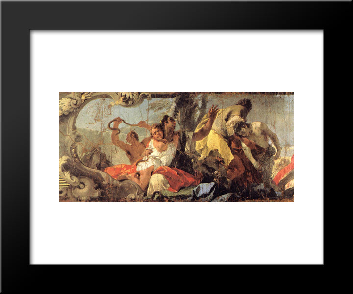 The Scourge Of The Serpents [Detail #1] 20x24 Black Modern Wood Framed Art Print Poster by Tiepolo, Giovanni Battista